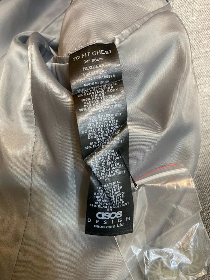 Blazer ajusté gris Asos Design taille 44 neuf - n27m - photo numéro 6