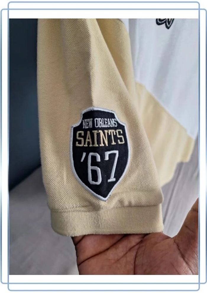 Polo NFL New Orleans Saints officiel 2XL vintage noir beige (540) - photo numéro 5