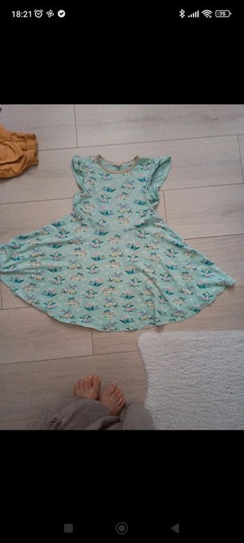 Robe menthe fleurie 8 ans