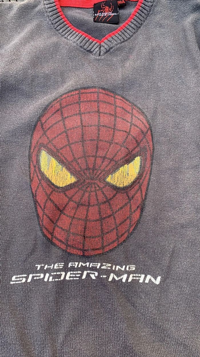 Pull Spider-Man 10 ans gris/rouge - photo numéro 2