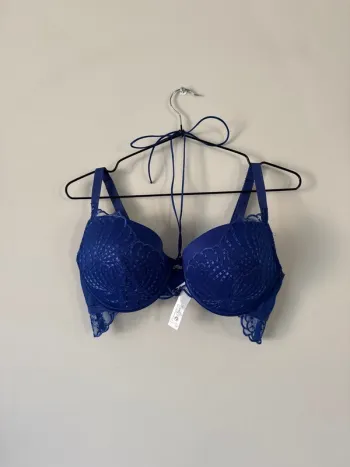 👙Soutien gorge rembourré + bas offert- 95D - neuf sans étiquette bleu roi- Gemo