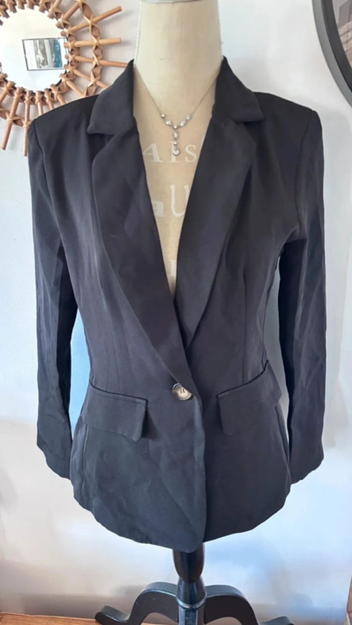 💕 blazer cintré noir long taille 38 m #shein - photo numéro 2
