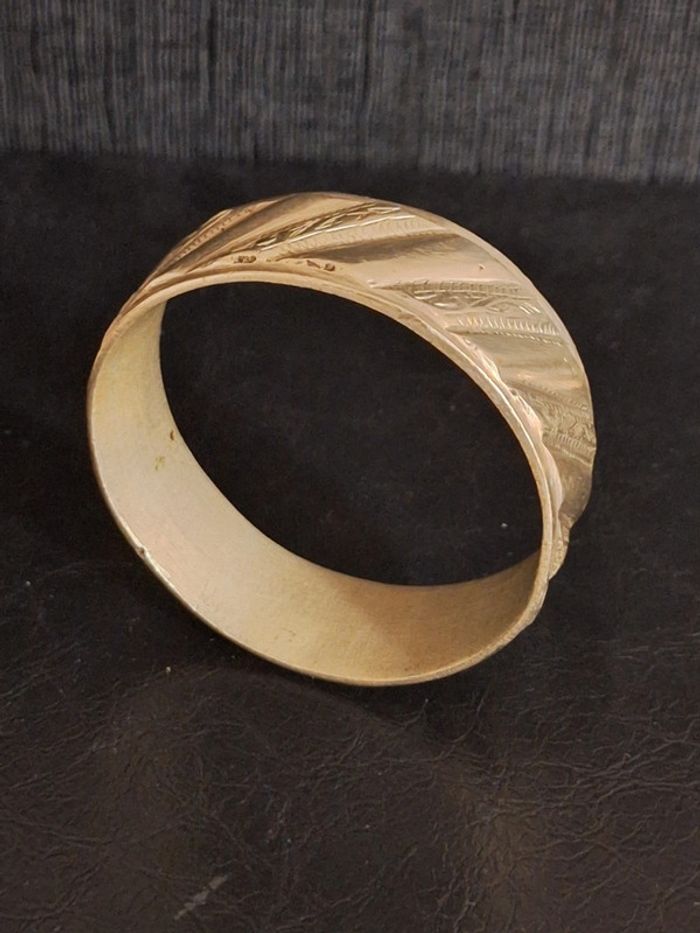 Ancien bracelet jonc en métal argenté beraber touareg - photo numéro 9