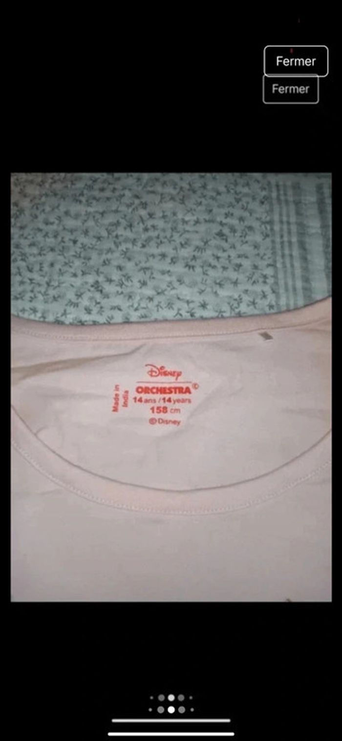 T-shirt manches longues rose clair fille orchestra - Disney taille 14 neuf sans étiquettes - photo numéro 5