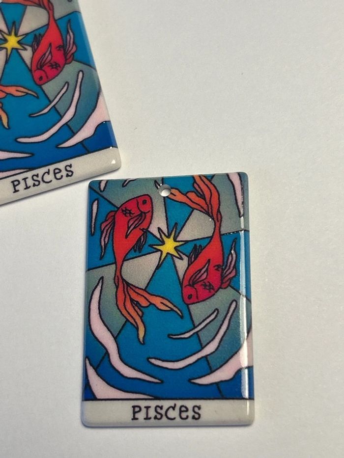 A184 Paire de grandes breloques Poissons recto verso - photo numéro 4