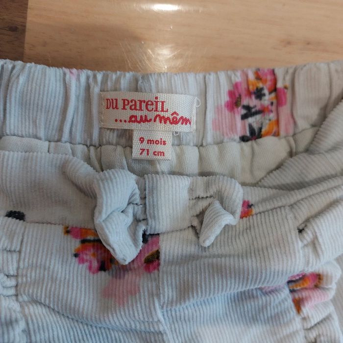 Lot de 2 short culotte velour côtelé 9 et 12 mois - photo numéro 2