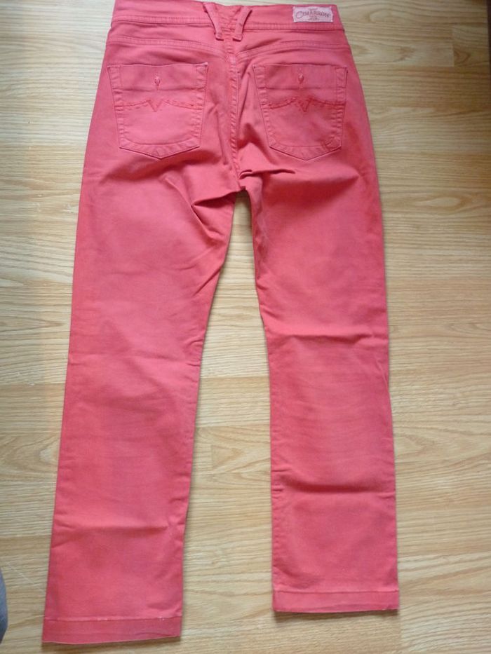 Jean Fille droit Cimarron 12 ans pantalon rouge TBE - photo numéro 3