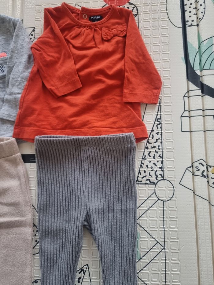 Lot de 3 ensembles tee-shirt manches longues et 3 leggins - photo numéro 5