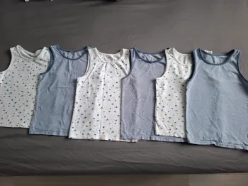 Lot de 6 débardeurs Okaïdi bleu gris garçon 8 ans