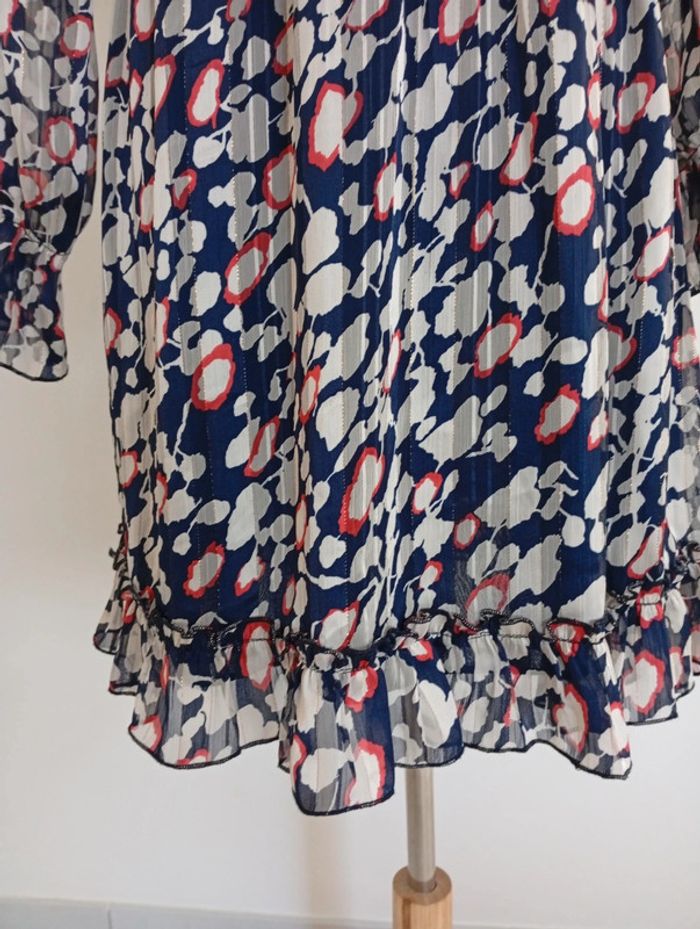 Lilie Rose - Robe fluide taille S | bleue manches transparentes - printemps été automne - photo numéro 7