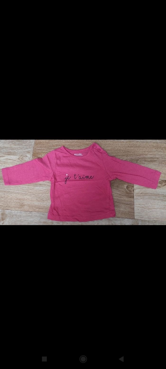 Lot 2 tee-shirts manche longue bébé fille - photo numéro 2
