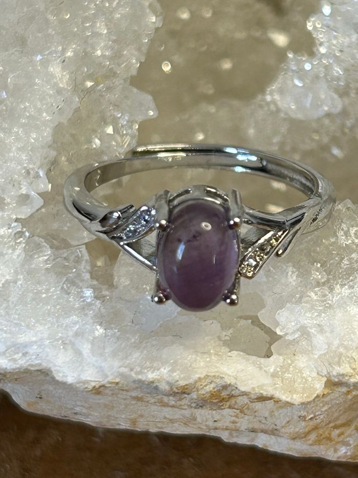 Bague réglable en Améthyste – Sérénité et intuition - photo numéro 4