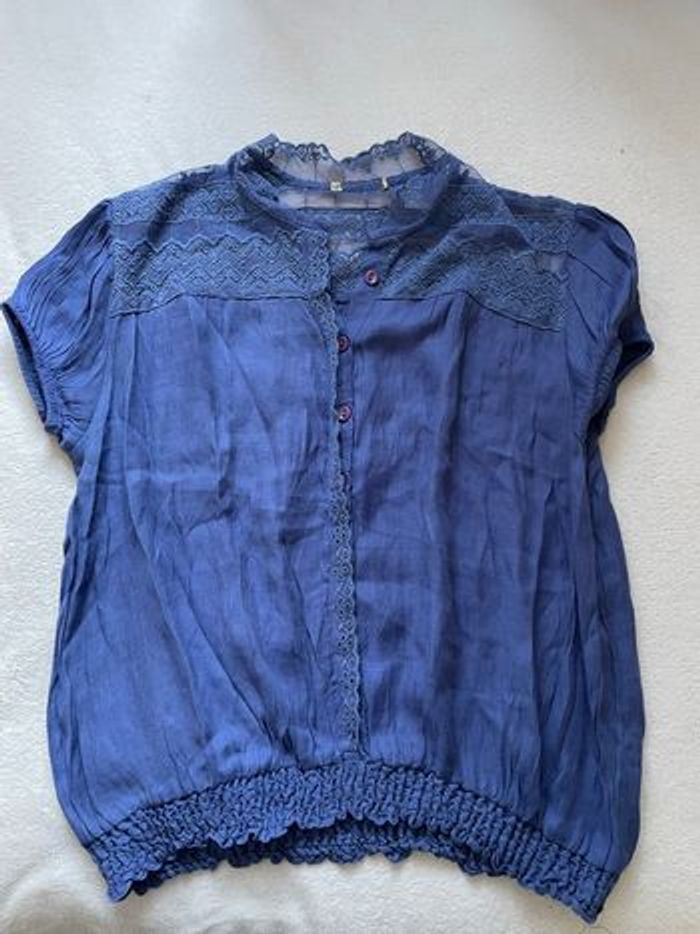 Chemise à manches courtes bleu - photo numéro 1