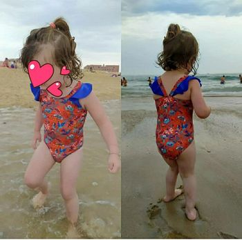 Maillot de bain cousu main taille 4 ans en liberty lycra Mabelle