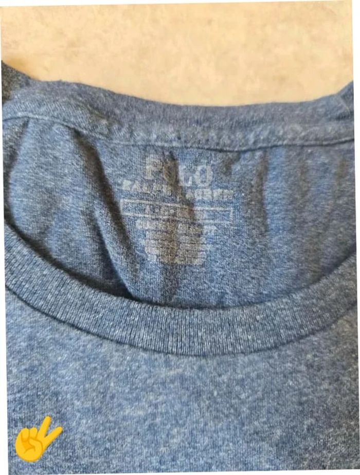 T-shirt Ralph Lauren L coupe col rond bleu Homme Men tee10b - photo numéro 3