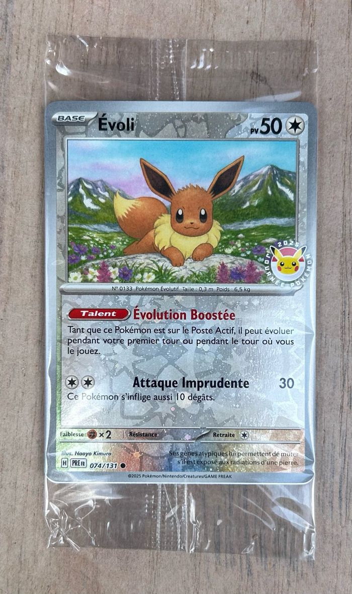 Carte Pokémon Evoli Reverse 74/131 Scellée Stamp Journée Pokémon 2025
