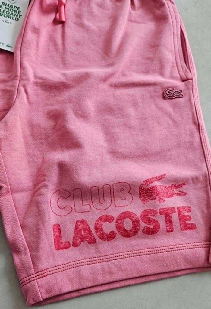 Short Lacoste Club Letters rose 🌹 - photo numéro 2