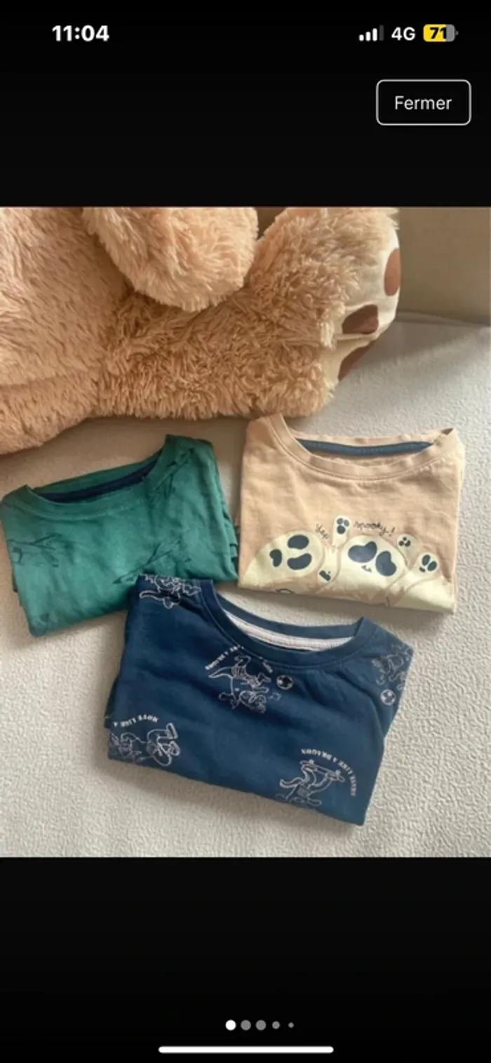 Lot 3 t-shirts manches longues garçon - 6 ans