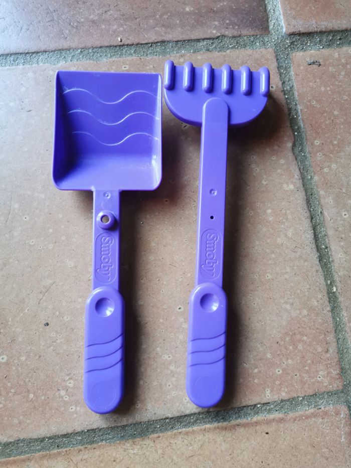 Jeu de plage enfant pelle et rateau violets Smoby