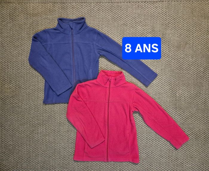 Lot de 2 gilets polaires fille - 8 ans