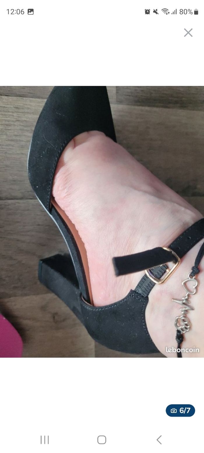 Paire d'escarpin noir à talon Gémo-Pointure 37 - photo numéro 6