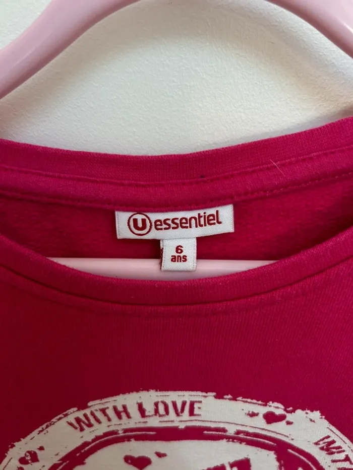 Sweat fille 6 ans u essentiel - photo numéro 2