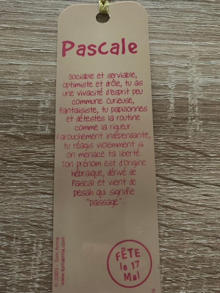 Marque page Pascale - photo numéro 4