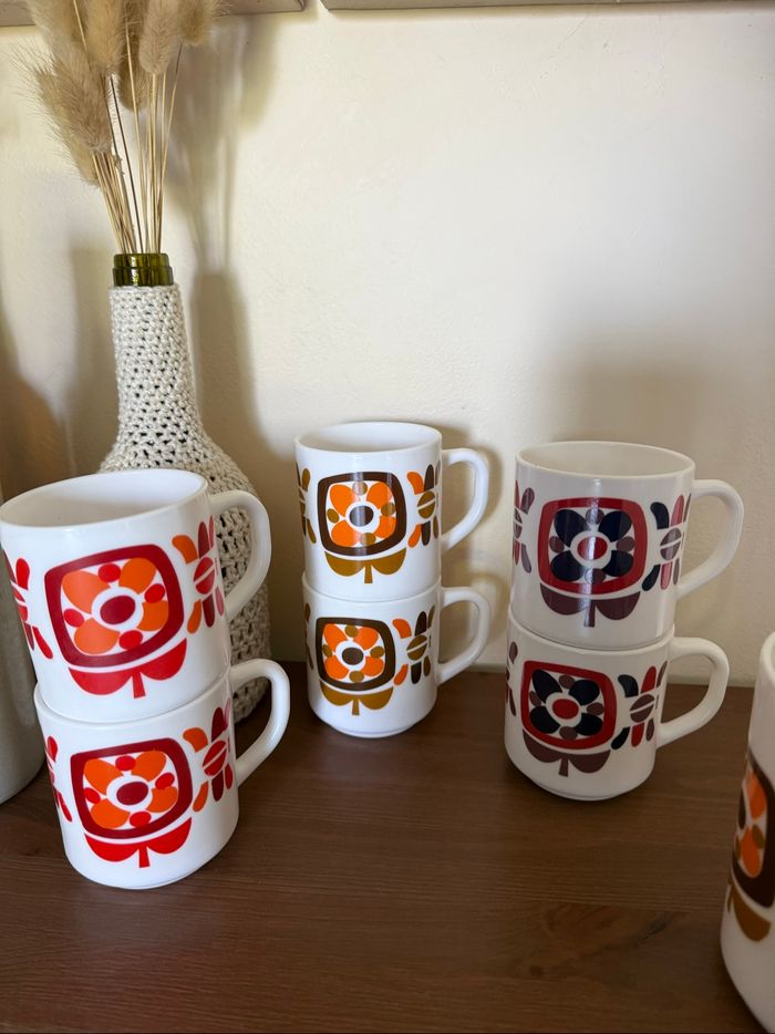 Lot mugs et broc Arcopal - Mobil - photo numéro 5