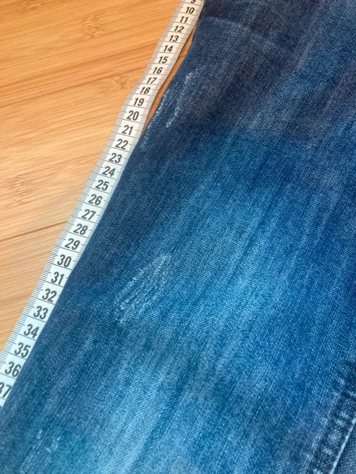 6 ans - pantalon matière jeans avec élastique de réglage à l’intérieur avec usure intentionnelle - photo numéro 4