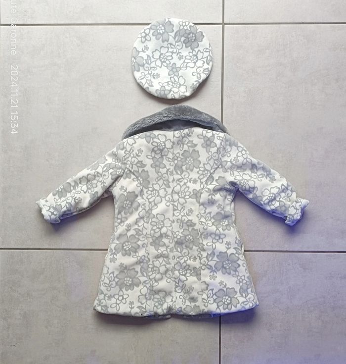 Manteau chic velours avec béret fille - 24 mois - photo numéro 4