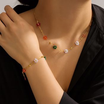 Collier + bracelet en acier inoxydable