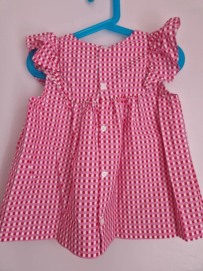 Blouse vichy rouge/rose Jacadi 6ans - photo numéro 4
