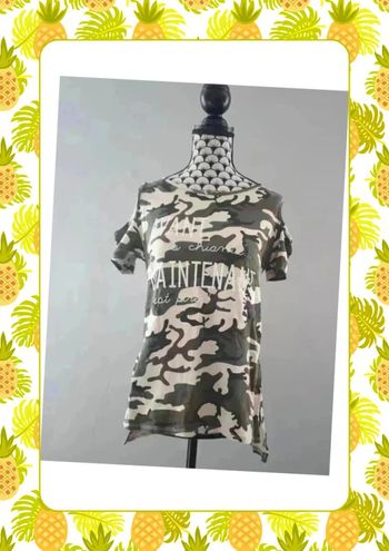 T-shirt imprimé taille 1 épaules dénudés