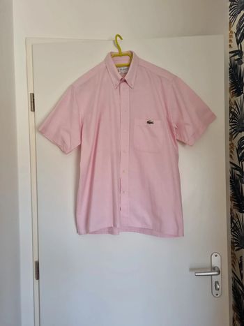 Chemise homme rose manches courtes