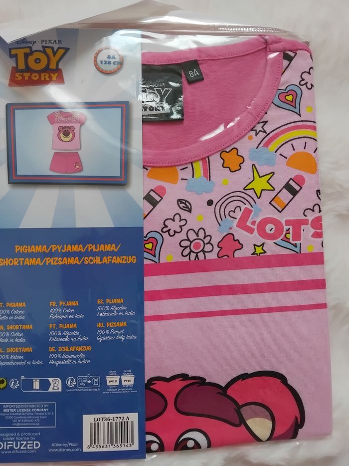 Pyjama été, pyjashort Lotso, toy story, neuf, taille 8 ans - photo numéro 6