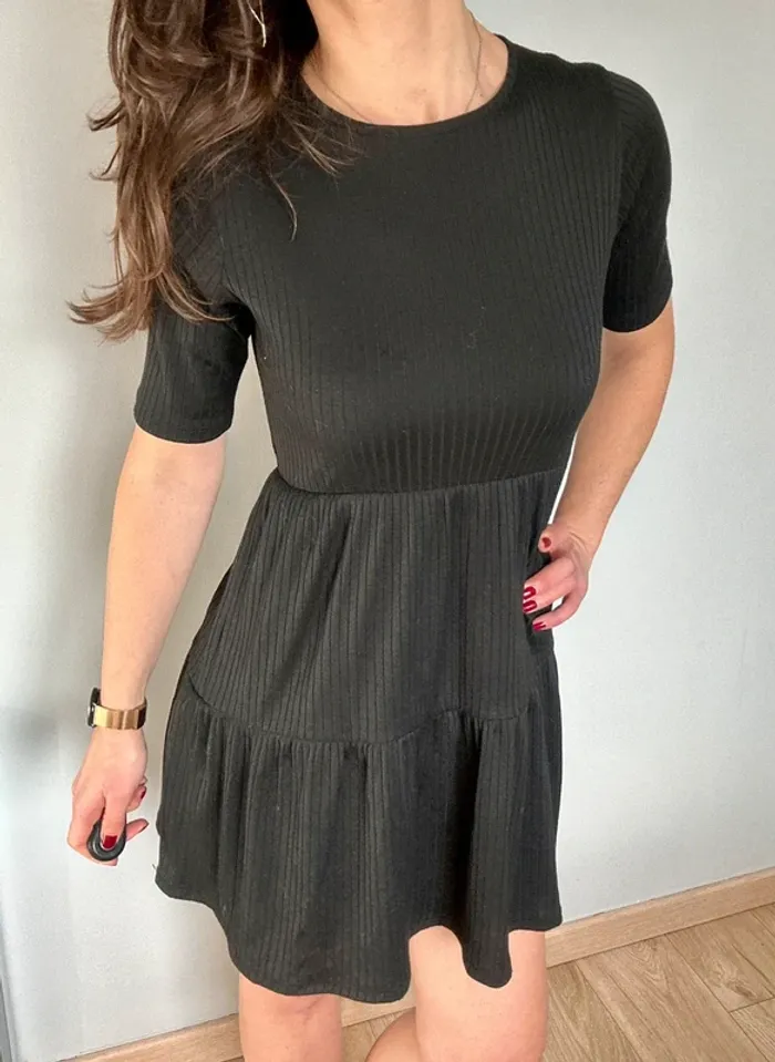 Robe noire côtelée – Boohoo (T36/S) - photo numéro 5