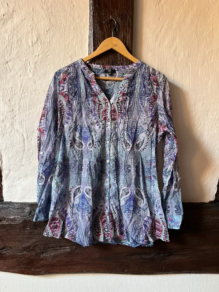 Chemise fluide imprimé cachemire RIU -taille 42 - Couleurs vives - photo numéro 2