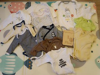Lot de 14 bodies taille 3 mois