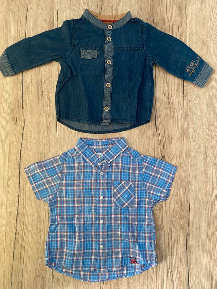 Lot 2 chemises 6 mois - photo numéro 2