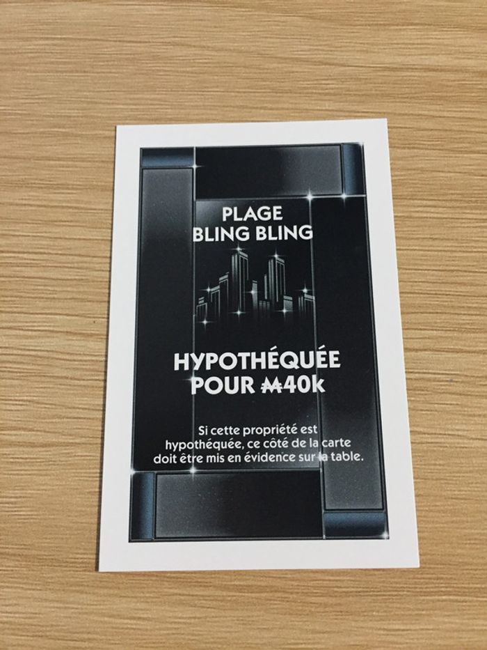 Carte titre de propriété Plage bling bling pièce détachée jeu de société Monopoly Millionnaire #A45 - photo numéro 2