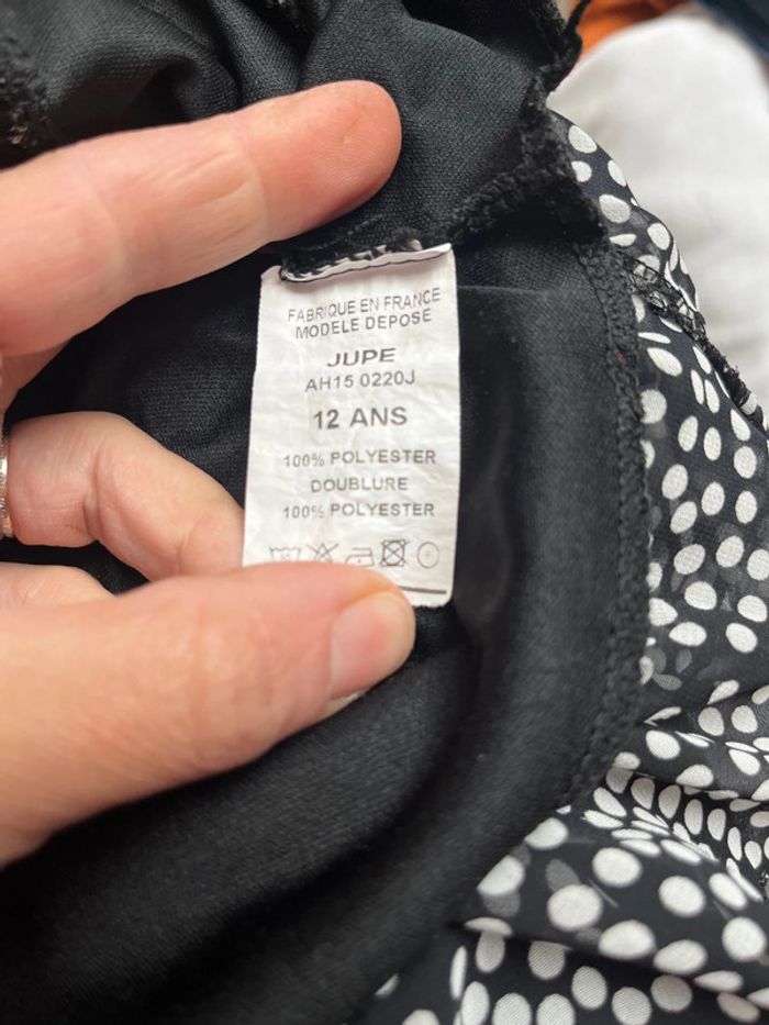 Jupe courte volant à pois taille 12 ans - photo numéro 3