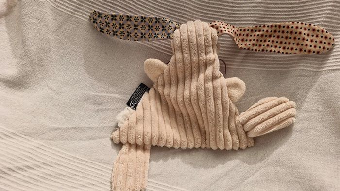 Doudou plat lapin écru  Deglingos - photo numéro 3
