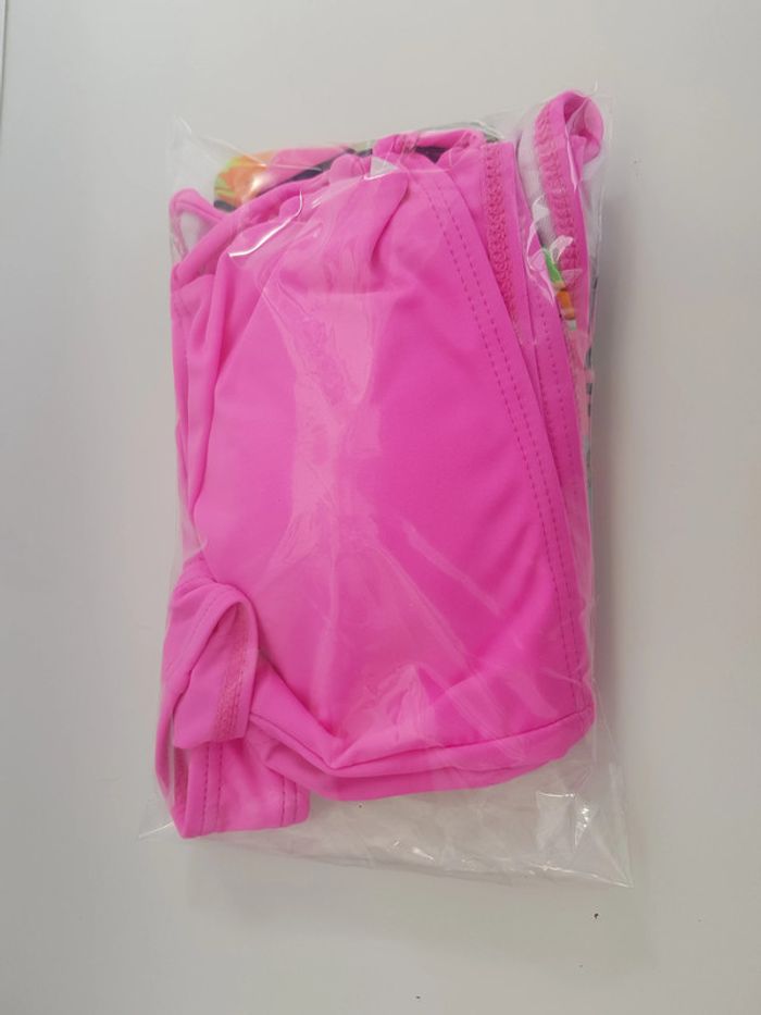 Maillot De Bain Rose Fluo Imprimé Fleurs Tropicales Multicolore - photo numéro 9
