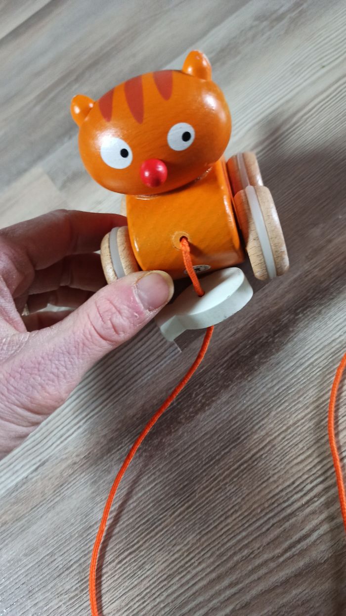 Jeu à tirer chat en bois janod - photo numéro 2