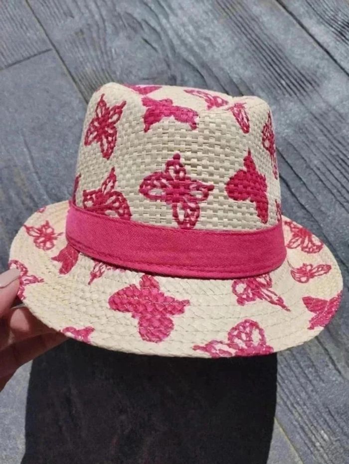 🦋 Chapeau Osier Moulé Papillon – Taille 54 cm – Neuf avec Étiquette 🦋 - photo numéro 3
