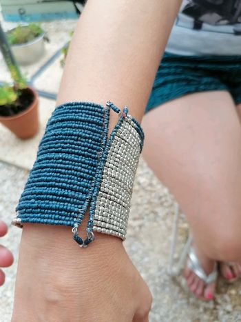 Bracelet bleu et argent