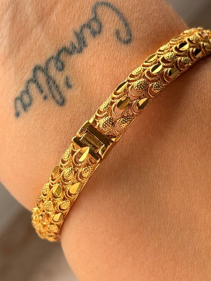 Bracelet cuivre plaqué or Dubaï - photo numéro 4