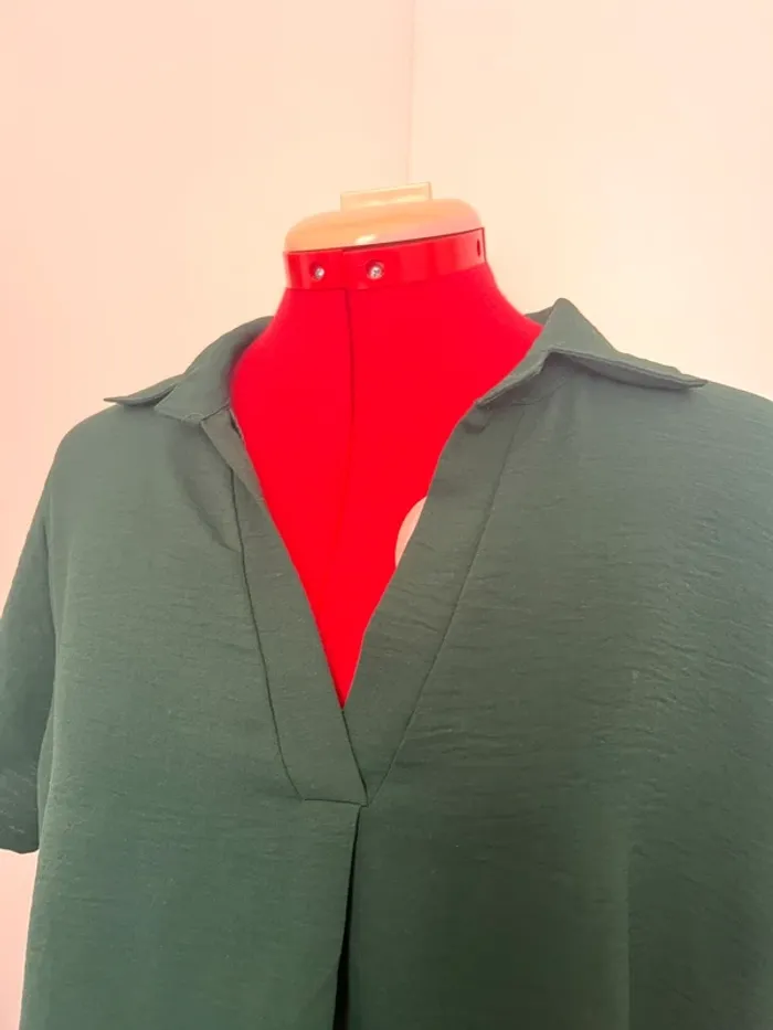 Robe chemise vert émeraude Made in Italy - photo numéro 3