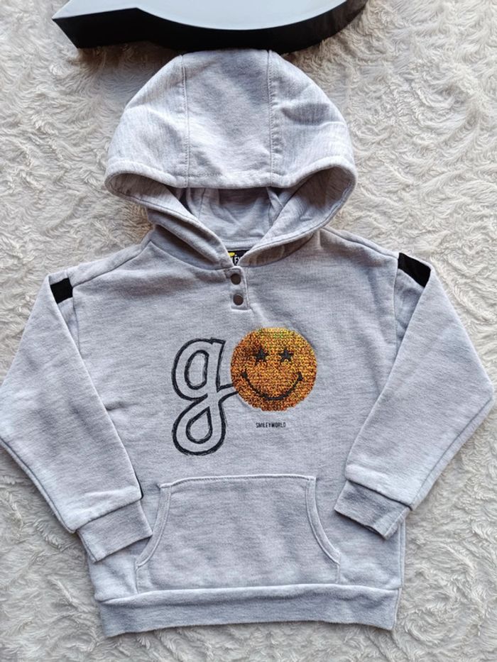 Sweat à capuche sequins Garçon 3 ans go Smiley - photo numéro 2