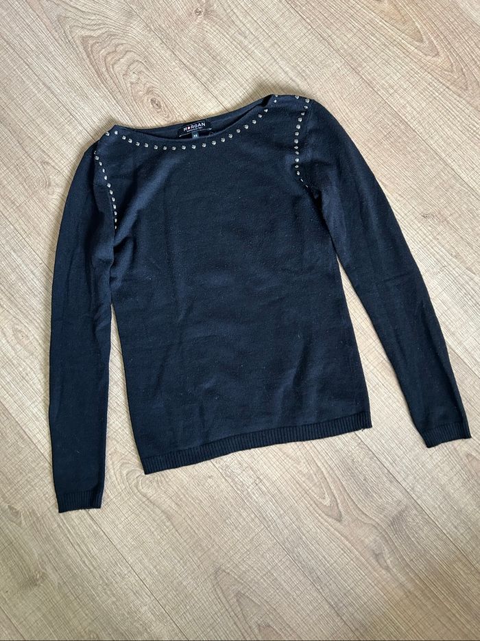 Pull noir à manches longues Morgan taille XS bon état - photo numéro 7